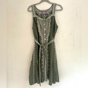 JOHNNY WAS linen dress with embroidery XL